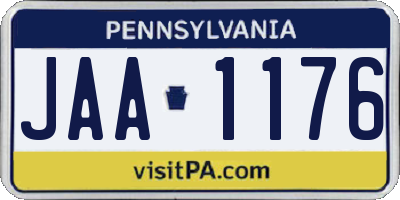 PA license plate JAA1176