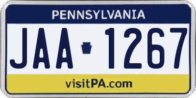 PA license plate JAA1267