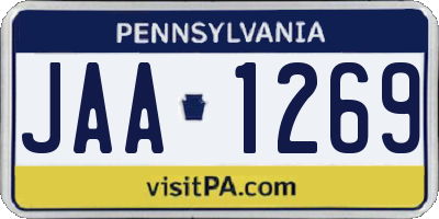 PA license plate JAA1269