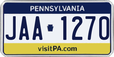 PA license plate JAA1270