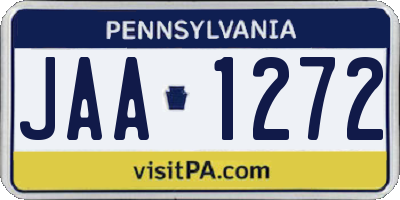 PA license plate JAA1272