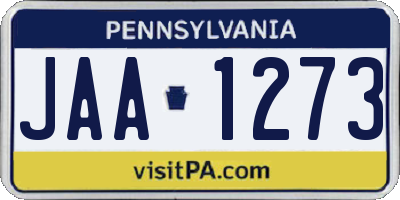 PA license plate JAA1273