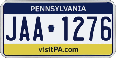 PA license plate JAA1276