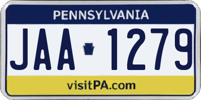 PA license plate JAA1279