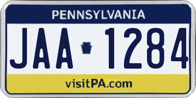 PA license plate JAA1284