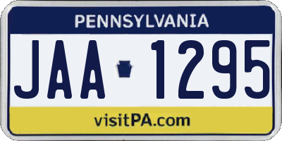 PA license plate JAA1295