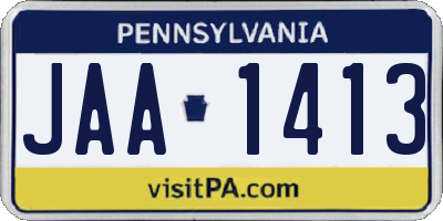 PA license plate JAA1413