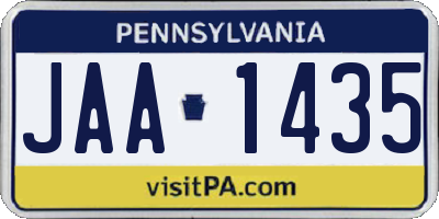 PA license plate JAA1435