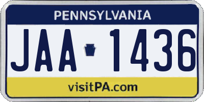 PA license plate JAA1436
