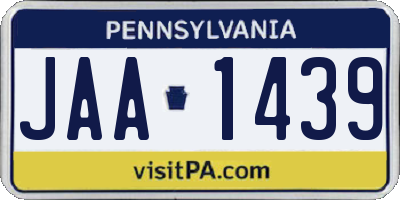 PA license plate JAA1439