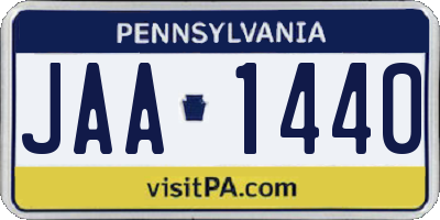 PA license plate JAA1440