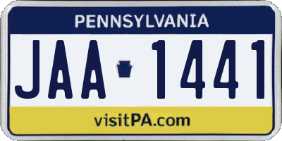 PA license plate JAA1441