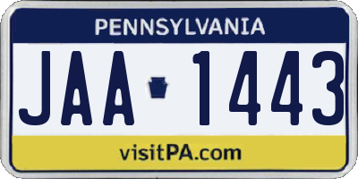 PA license plate JAA1443