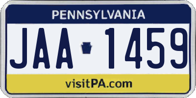 PA license plate JAA1459