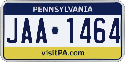 PA license plate JAA1464