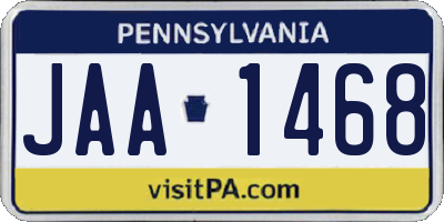 PA license plate JAA1468