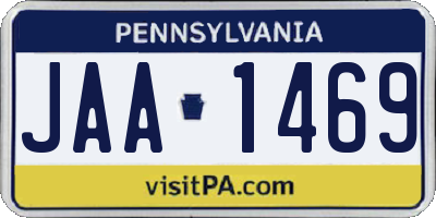 PA license plate JAA1469