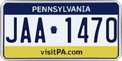 PA license plate JAA1470