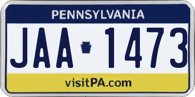 PA license plate JAA1473