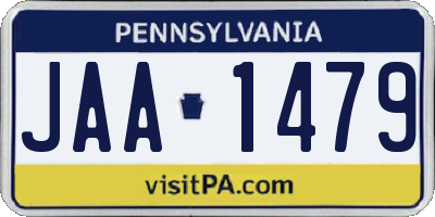 PA license plate JAA1479