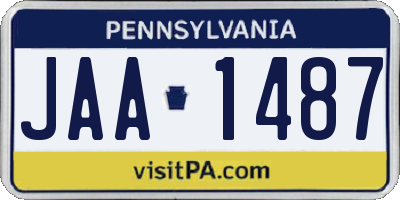 PA license plate JAA1487