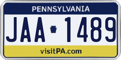 PA license plate JAA1489