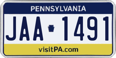 PA license plate JAA1491