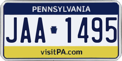 PA license plate JAA1495