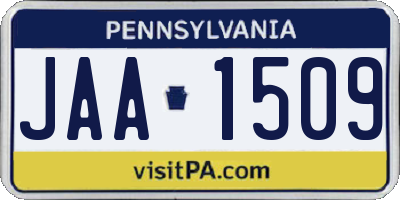 PA license plate JAA1509