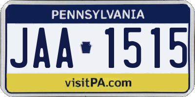 PA license plate JAA1515