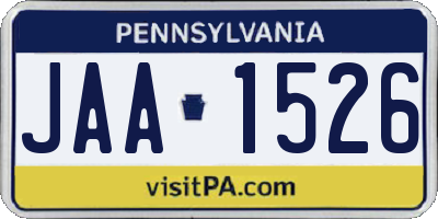 PA license plate JAA1526