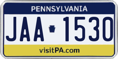 PA license plate JAA1530