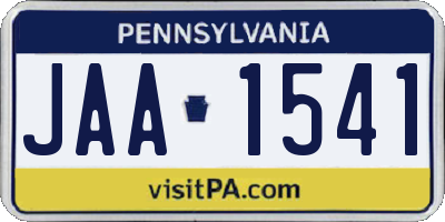 PA license plate JAA1541