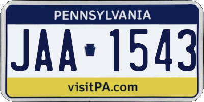 PA license plate JAA1543