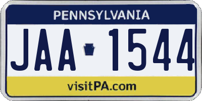 PA license plate JAA1544