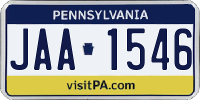 PA license plate JAA1546