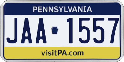 PA license plate JAA1557