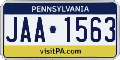 PA license plate JAA1563