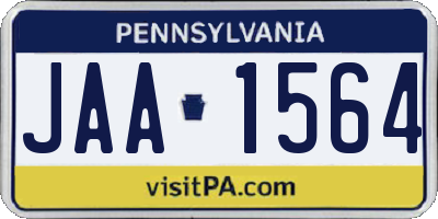 PA license plate JAA1564