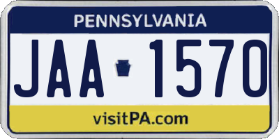 PA license plate JAA1570