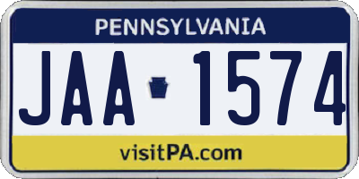 PA license plate JAA1574