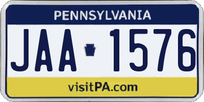 PA license plate JAA1576