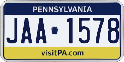 PA license plate JAA1578