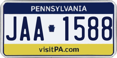 PA license plate JAA1588