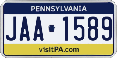 PA license plate JAA1589