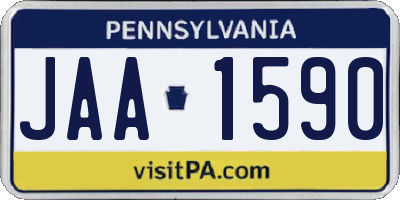 PA license plate JAA1590