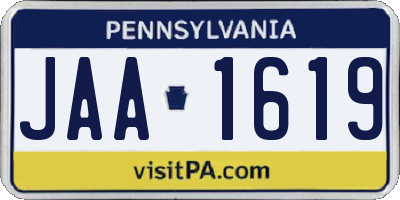 PA license plate JAA1619