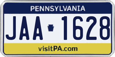 PA license plate JAA1628