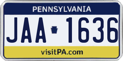 PA license plate JAA1636