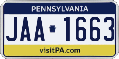 PA license plate JAA1663